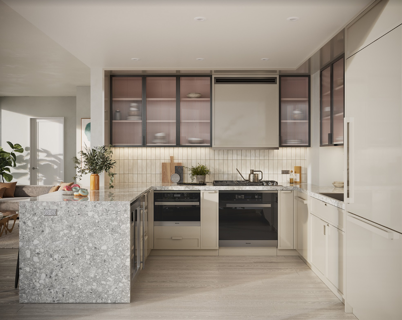 kitchen in 222 LES, luxury tower and loft residences at 222 East Broadway by Corcoran Sunshine with website and branding by Sideways creative agency