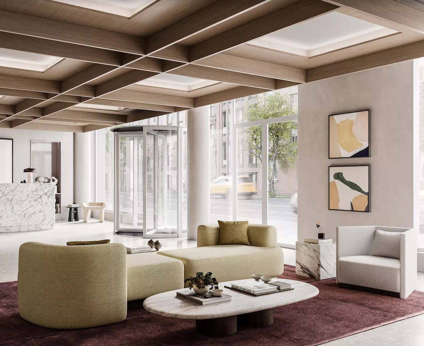 lobby of 222 LES a luxury condo from Optimum and Corcoran Sunshine Marketing group